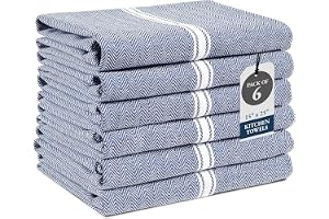 Lane Linen Kitchen Towel Set, 6 Pack 100% Cotton Hand Towels for Kitchen, Dish Towels for Drying Dishes, Lint Free, 14"x25"