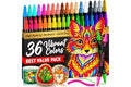 ARTISTRO 36 Precision Dual-Tip Acrylic Paint Markers – Paint Pens Set with Dot & Fine Tips for Fabric, Rock, Glass, Wood, Col