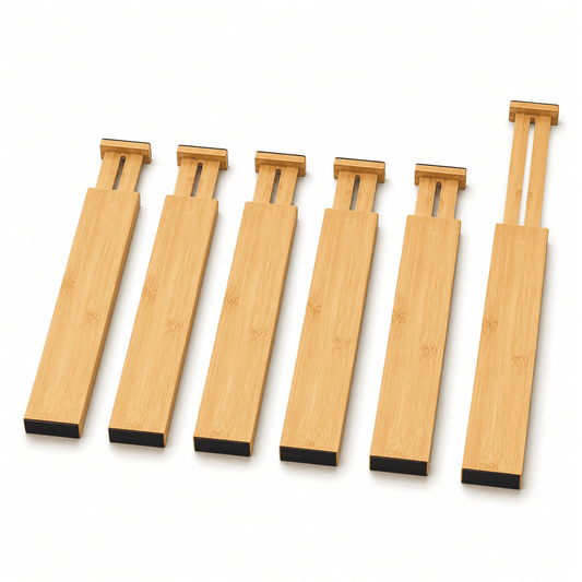 Moso Bamboo Drawer Dividers, Expandable 16.6-21.8 in, 6 Pack