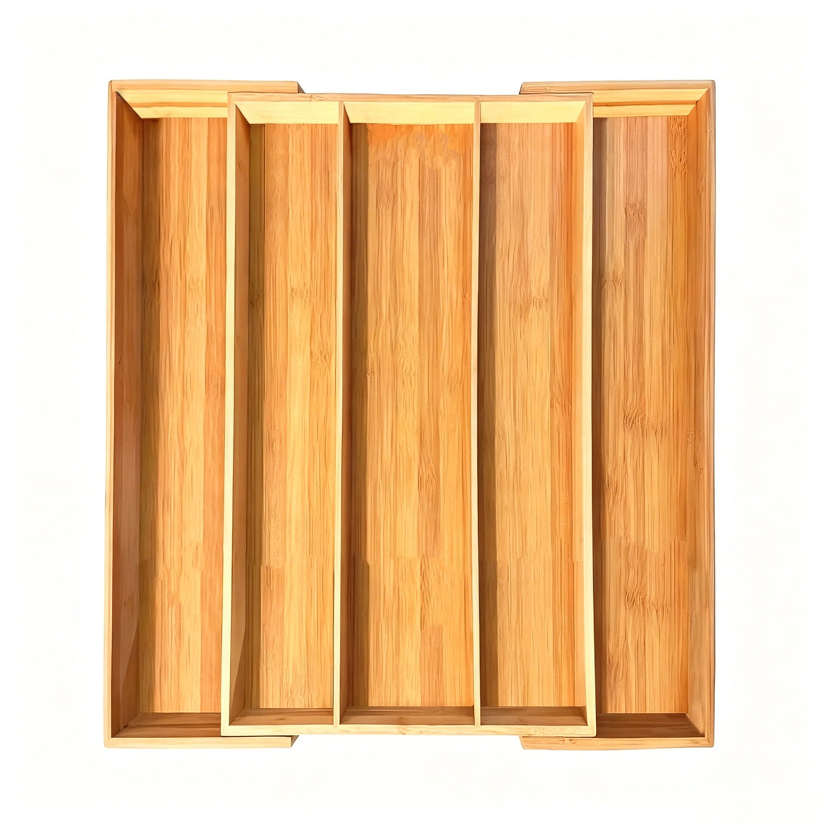 Expandable Bamboo Drawer Organizer, 5 Slots