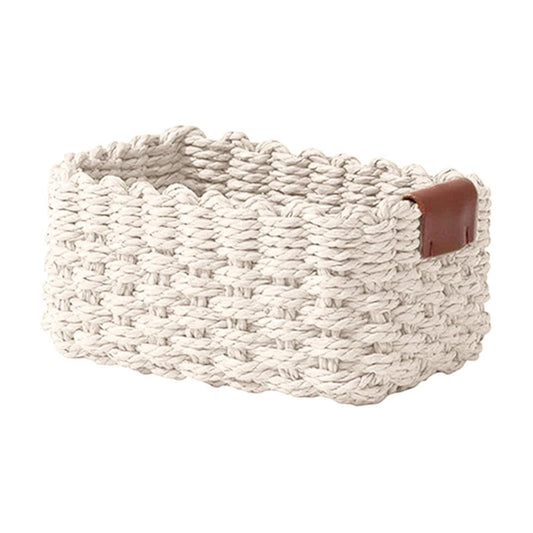 Woven Paper Wicker Basket with Carry Handle