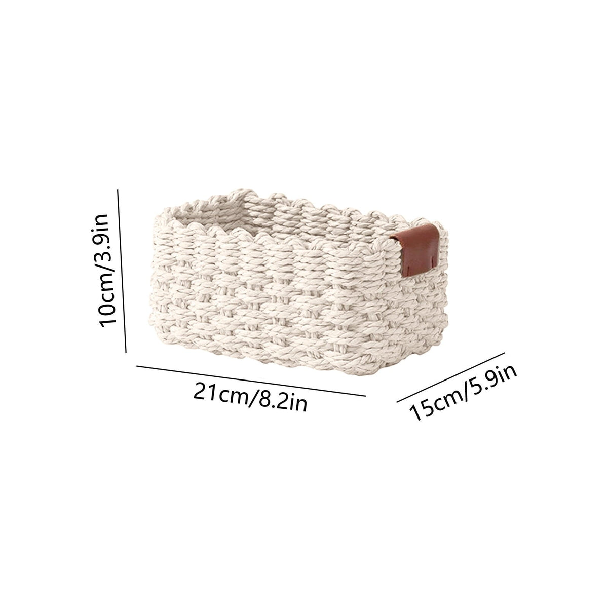 Woven Paper Wicker Basket with Carry Handle