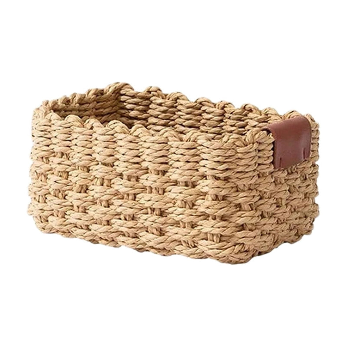 Woven Paper Wicker Basket with Carry Handle