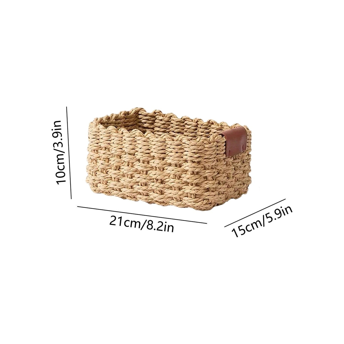 Woven Paper Wicker Basket with Carry Handle