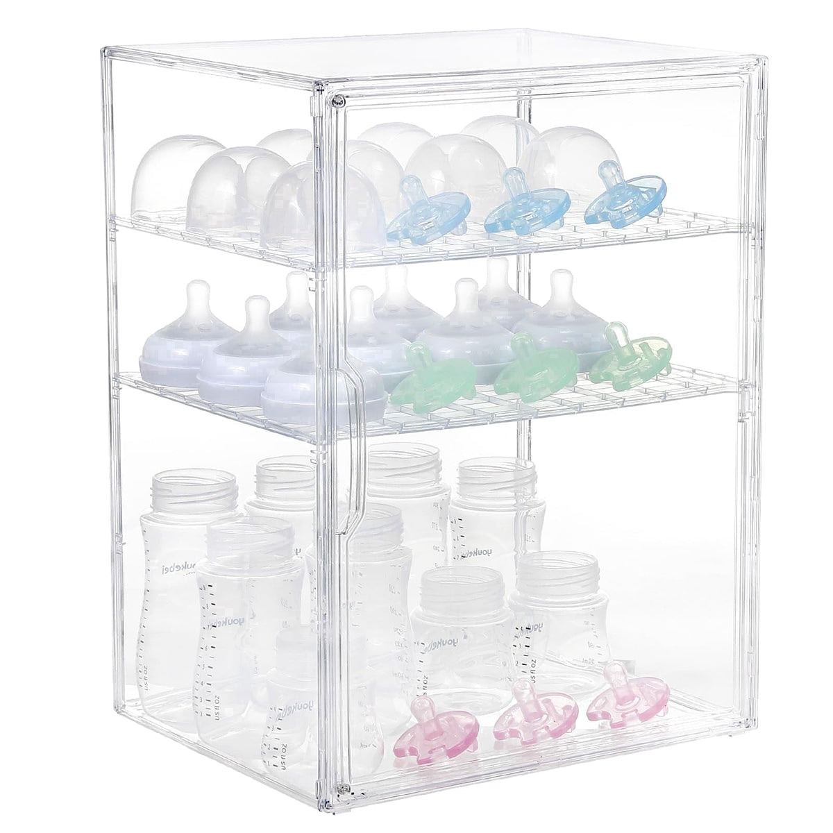 3-Tier Acrylic Bottle Organizer with Adjustable Shelves