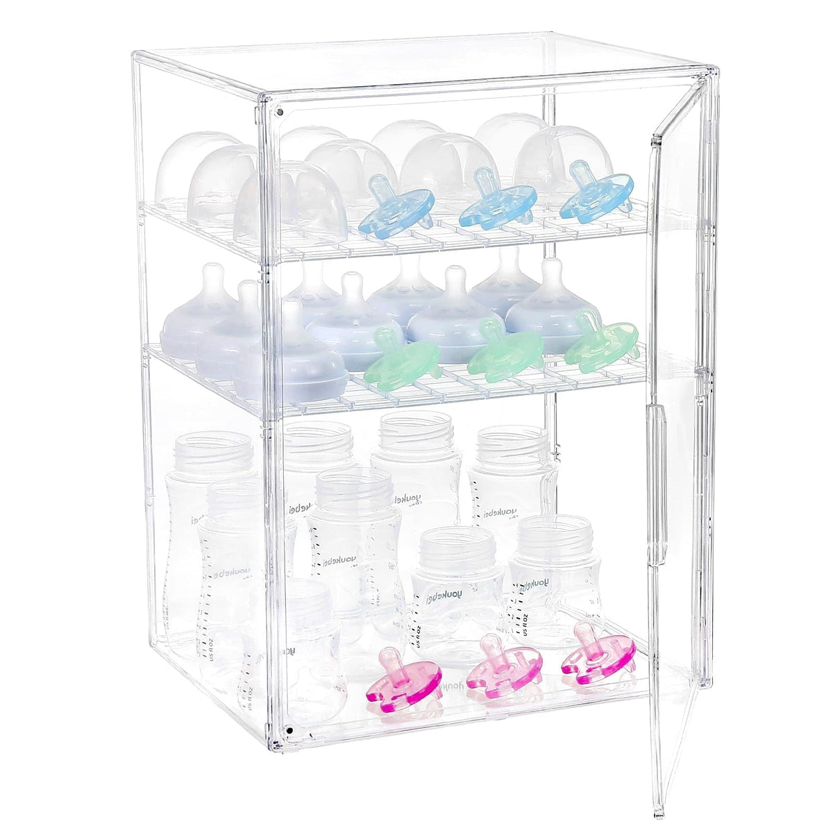 3-Tier Acrylic Bottle Organizer with Adjustable Shelves