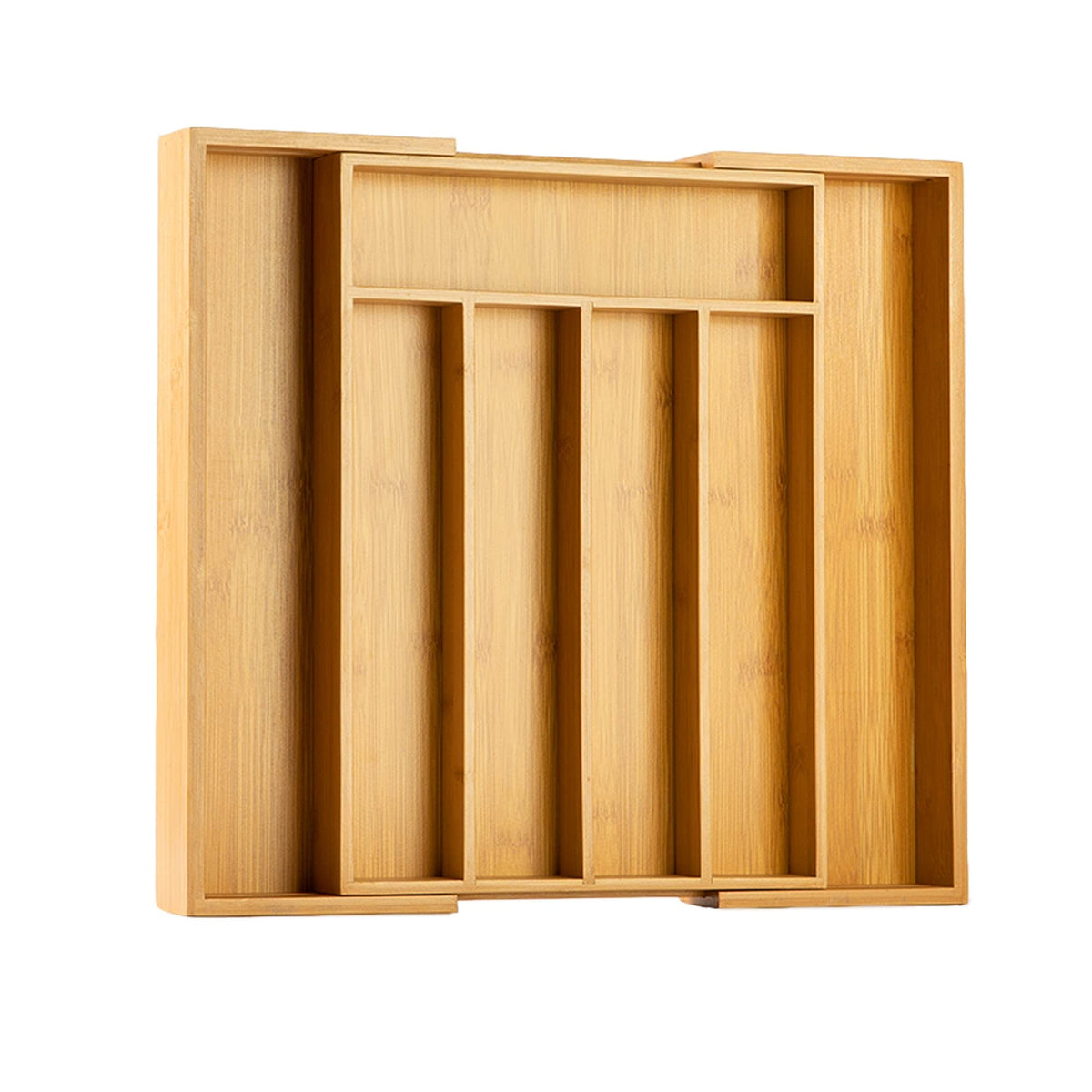 Expandable Bamboo Utensil Tray, 5-7 Compartments
