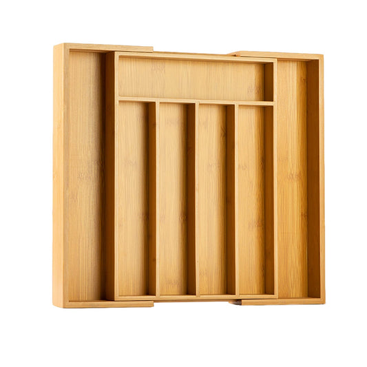 Expandable Bamboo Utensil Tray, 5-7 Compartments