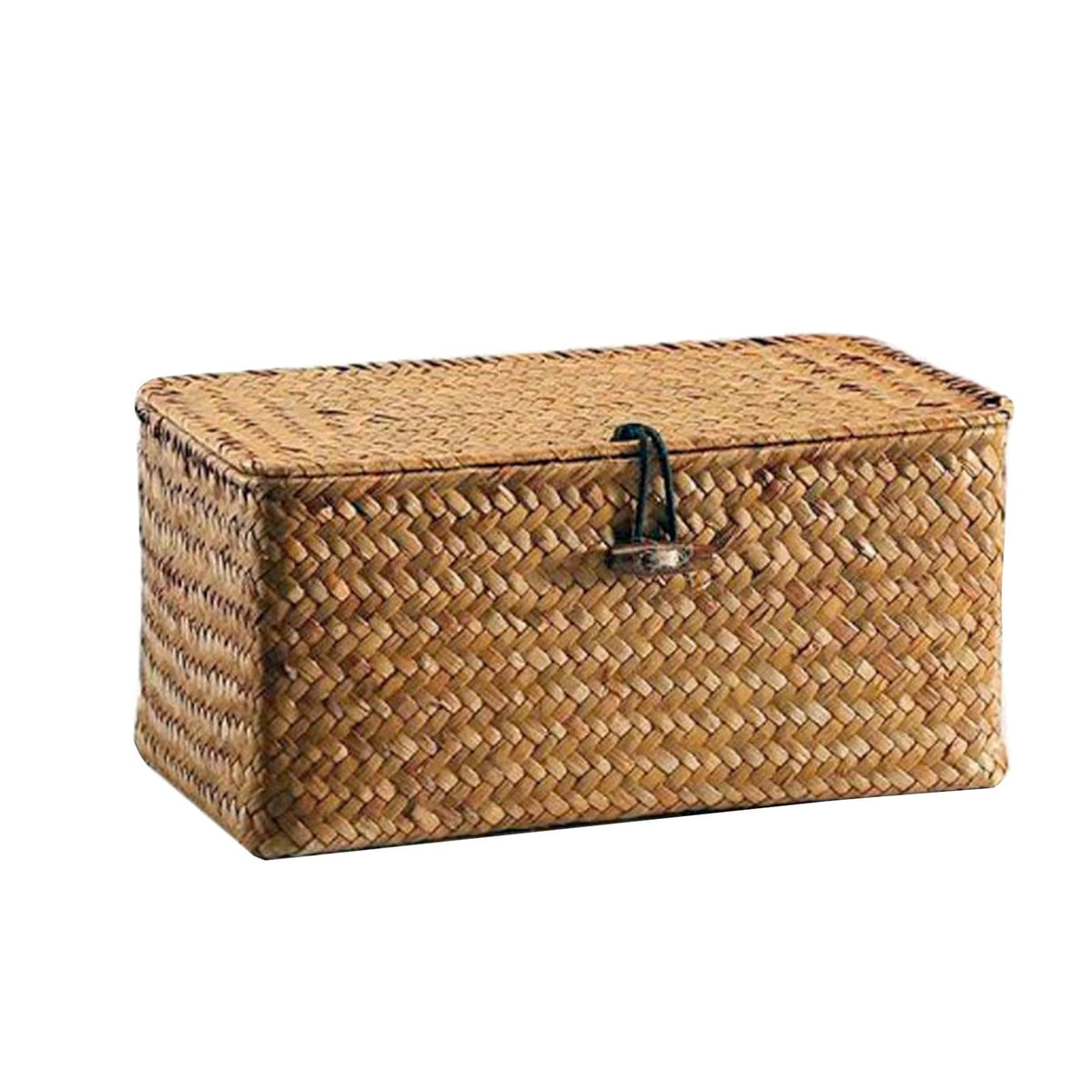 Lidded Seagrass Basket, Rectangular