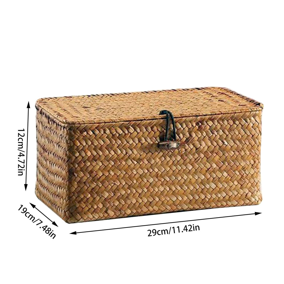 Lidded Seagrass Basket, Rectangular