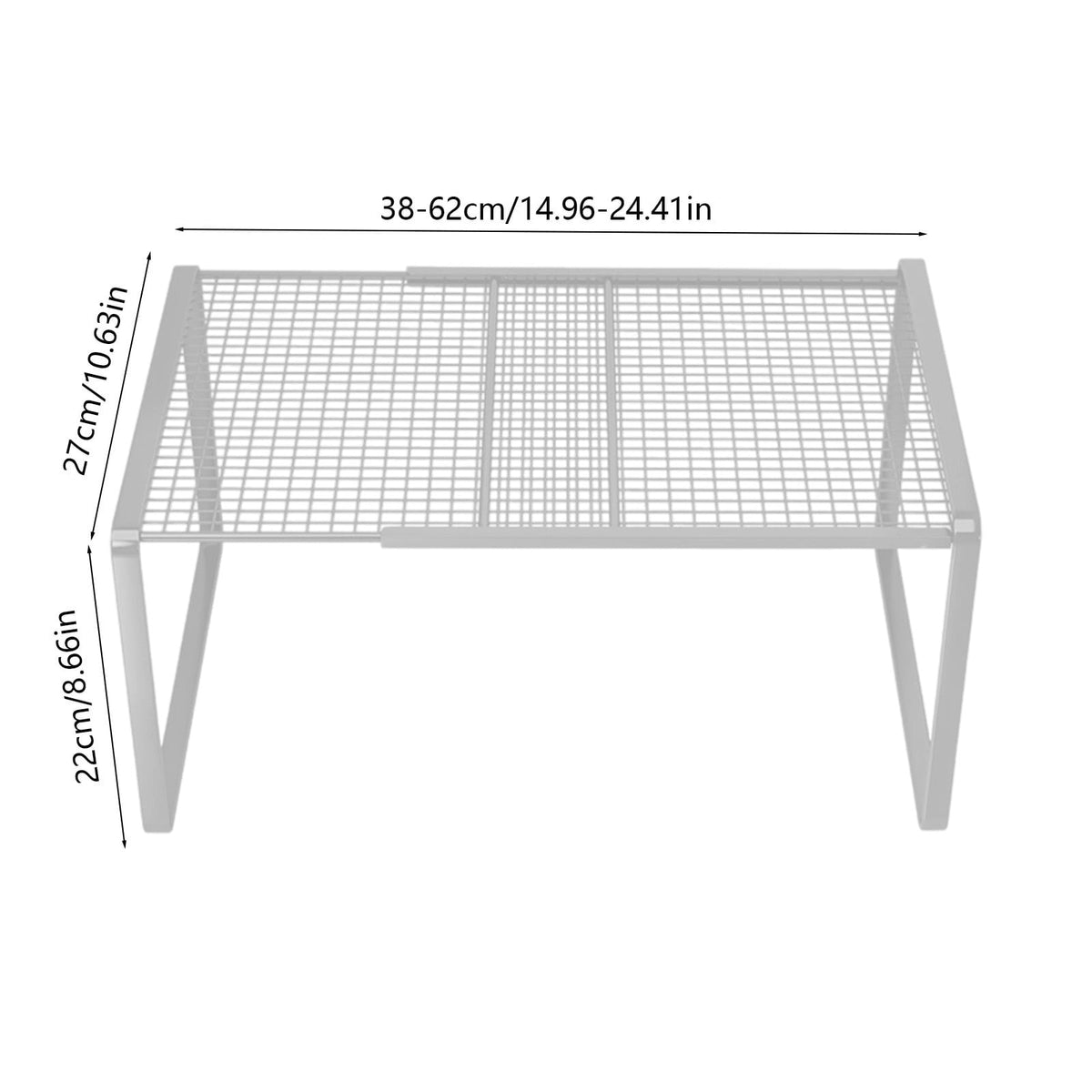 Stackable Metal Cabinet Shelf, 24.4 in, White