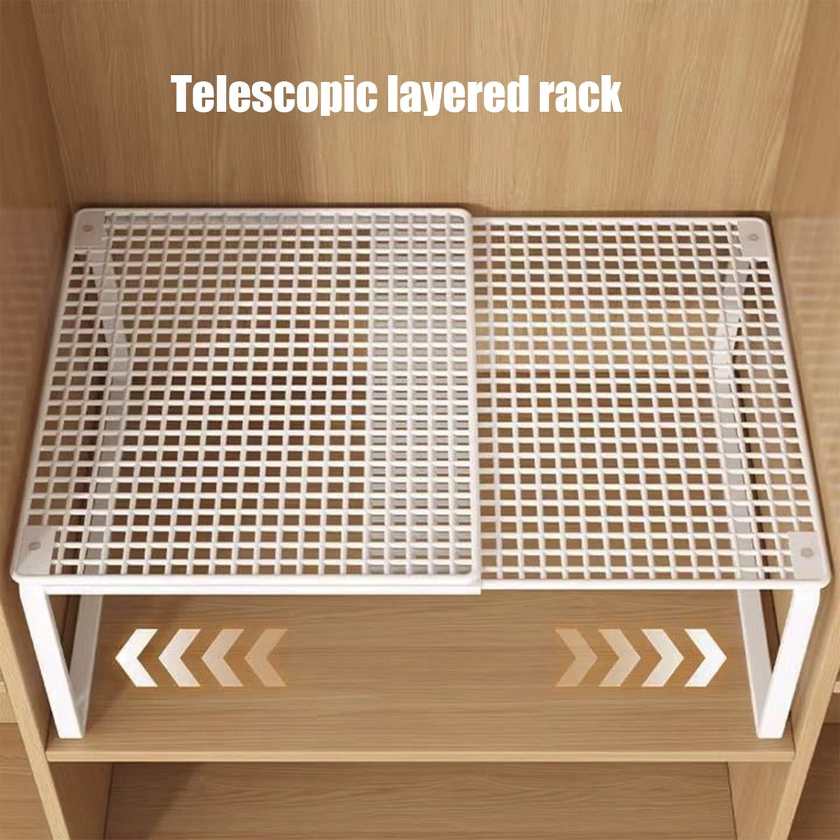 Stackable Metal Cabinet Shelf, 24.4 in, White