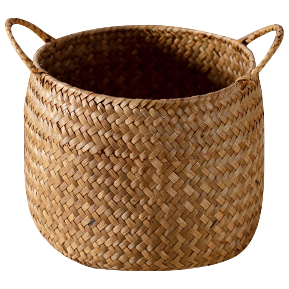 Woven Plant Pot Basket, Rustic Natural