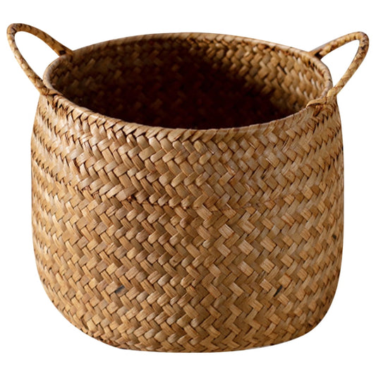 Woven Plant Pot Basket, Rustic Natural