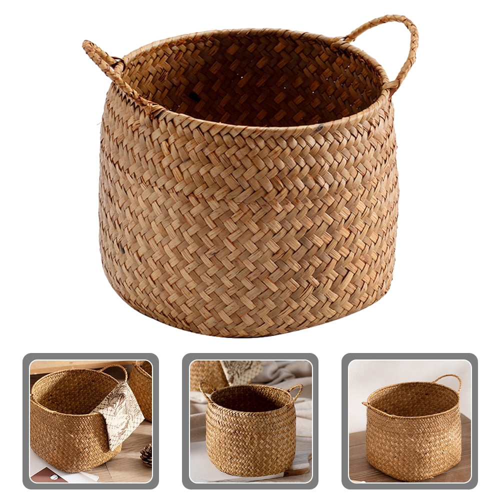 Woven Plant Pot Basket, Rustic Natural