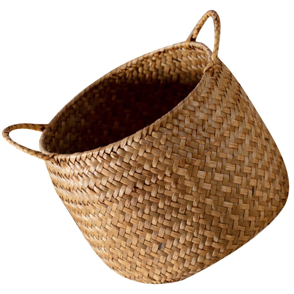 Woven Plant Pot Basket, Rustic Natural