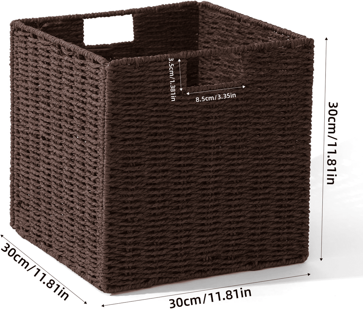 Foldable Paper Rope Cube Baskets, 12 in, 2 Pack