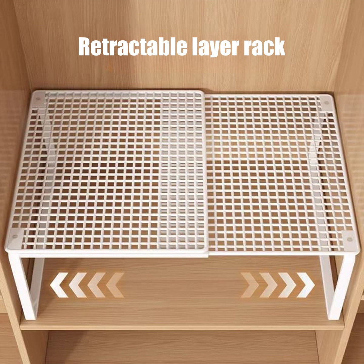 Stackable Metal Shelf Rack, 15 in, White