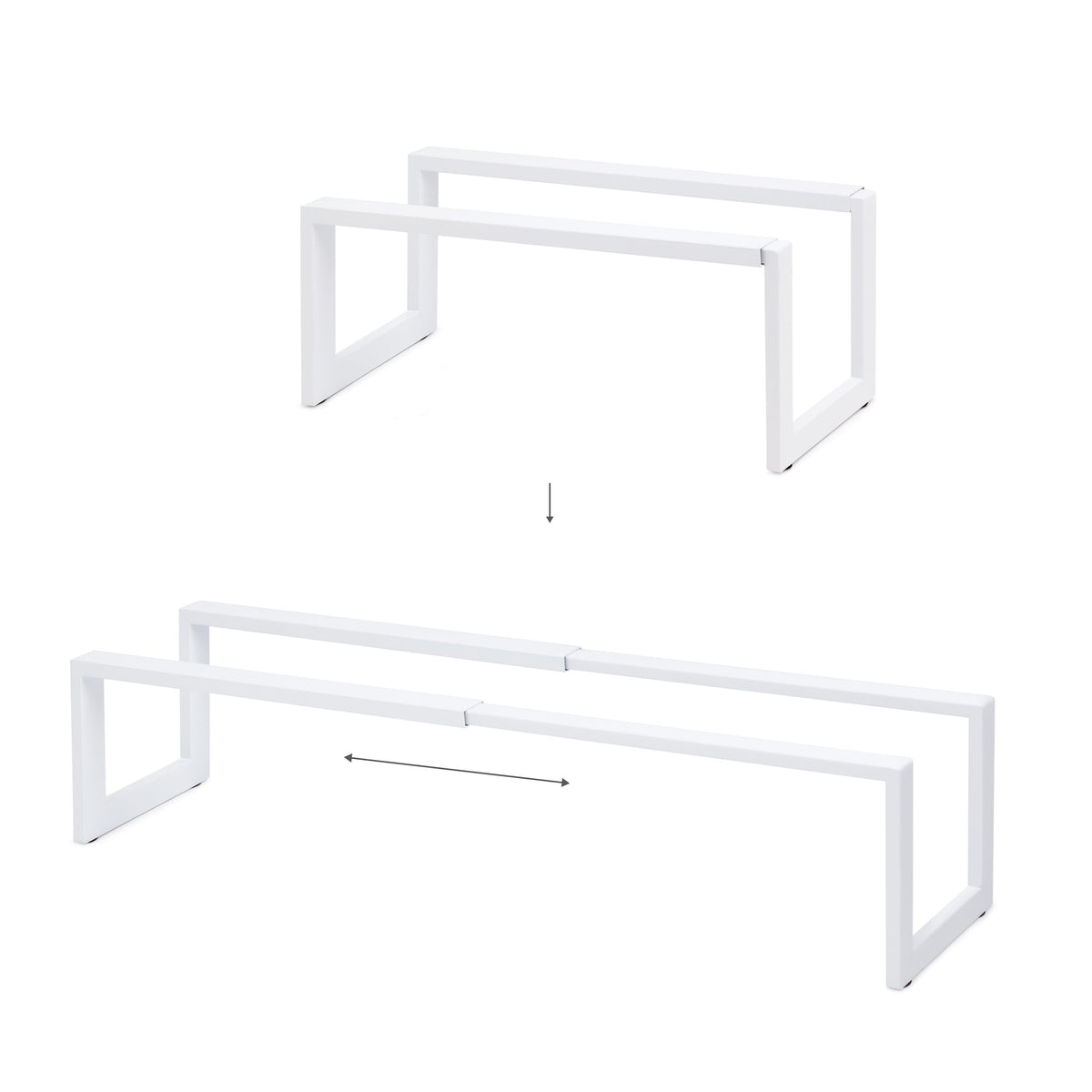 Expandable Steel Shoe Rack, 2-Tier, Matte White