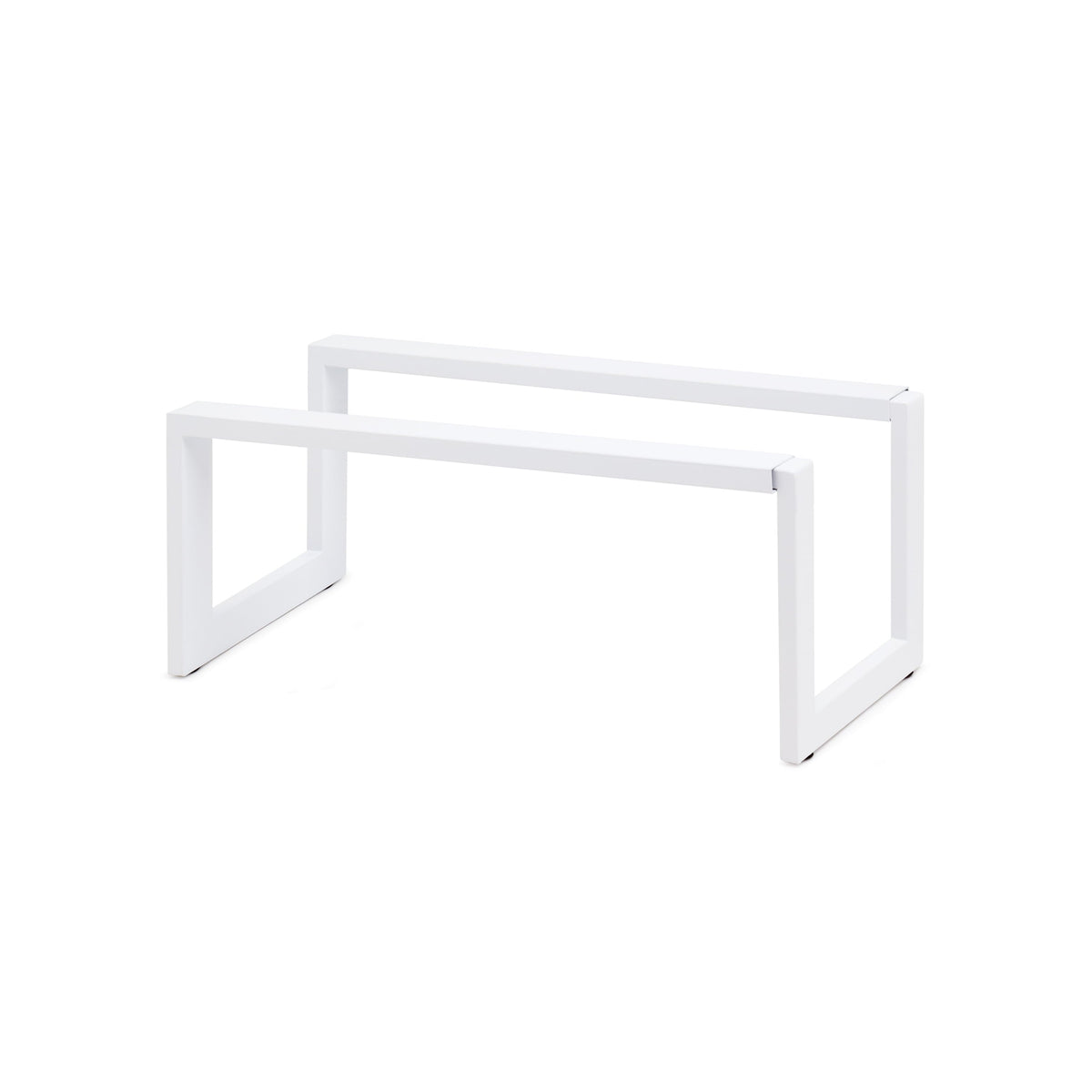 Expandable Steel Shoe Rack, 2-Tier, Matte White