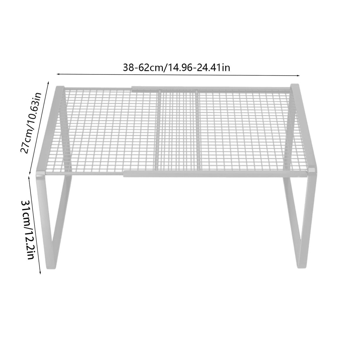 Expandable Metal Shelf Rack, Up to 24.4 in