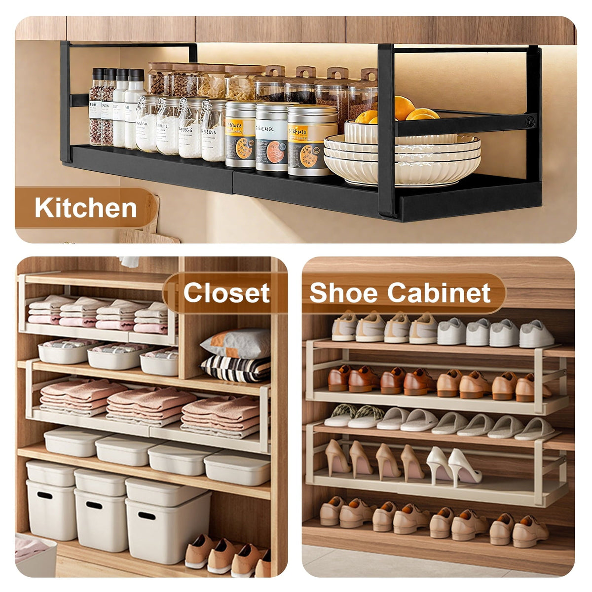Under-Cabinet Telescopic Shelf Basket
